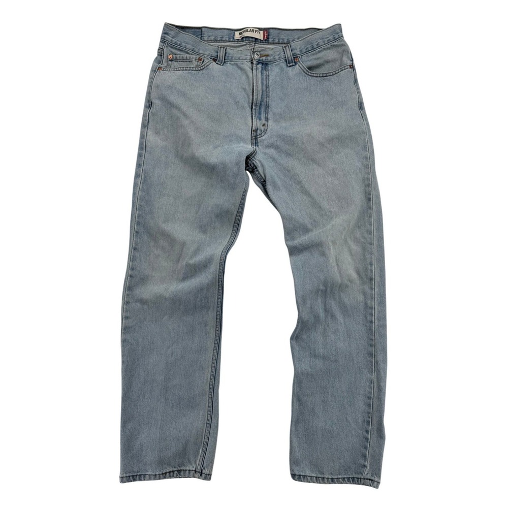 Levis 505 Regular Fit Jeans Mens 36x32 Light Blue Excellent Straight Leg Denim